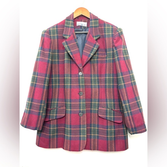 White Stag Jackets & Blazers - Vintage White Stag Women’s Size 16 Wool Blend Tartan Plaid Lined Blazer Jacket